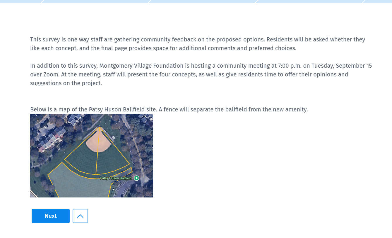 Screenshot of the Patsy Huson Survey webpage